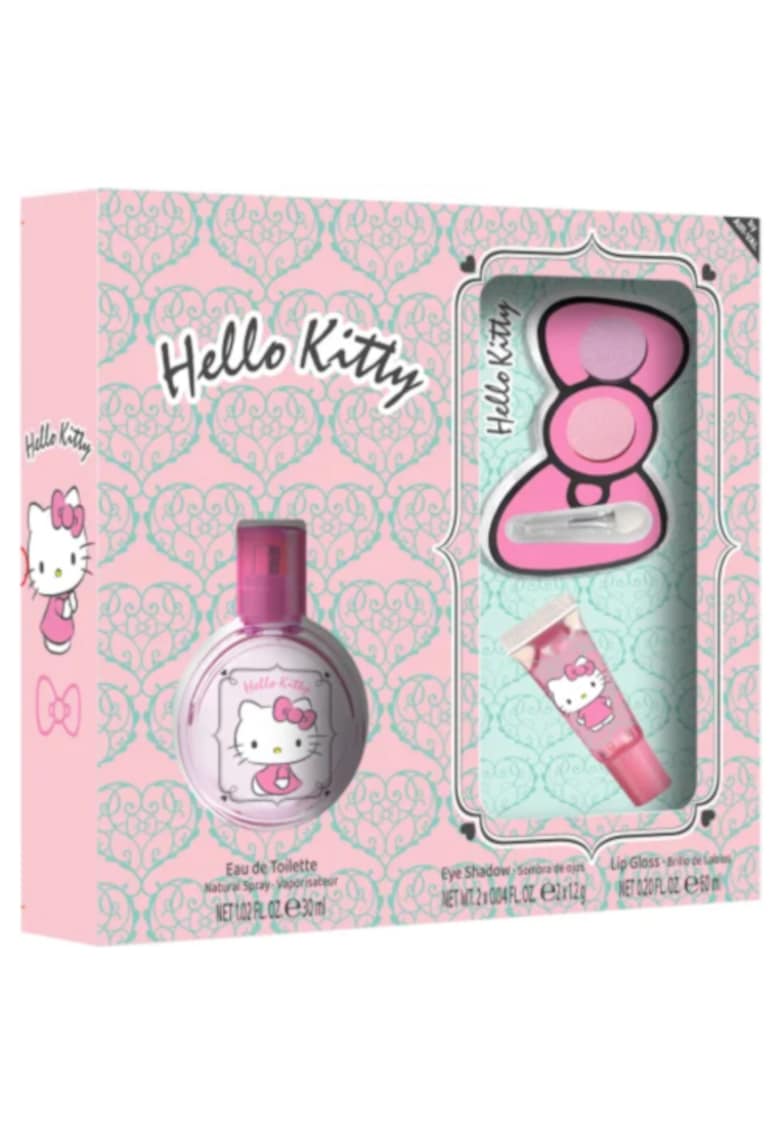Set parfum apa de toaleta Hello Kitty 30 ml - luciu de buze - fard de pleoape