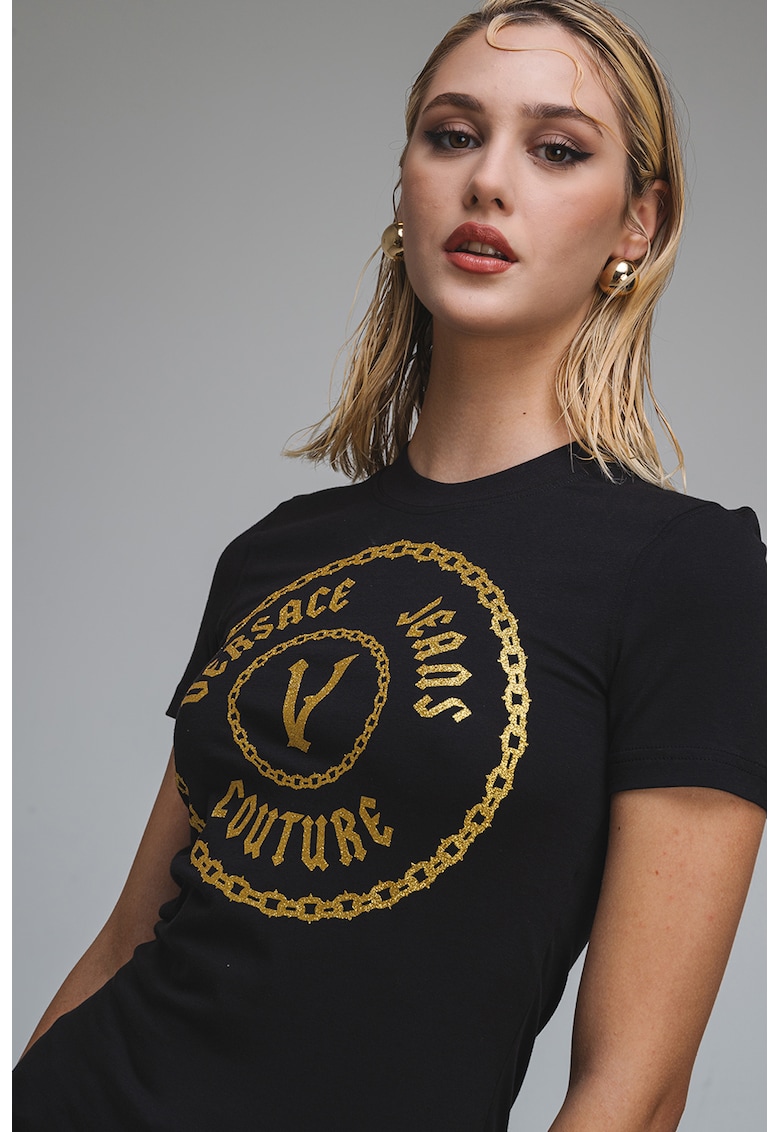 Tricou din amestec de bumbac cu logo