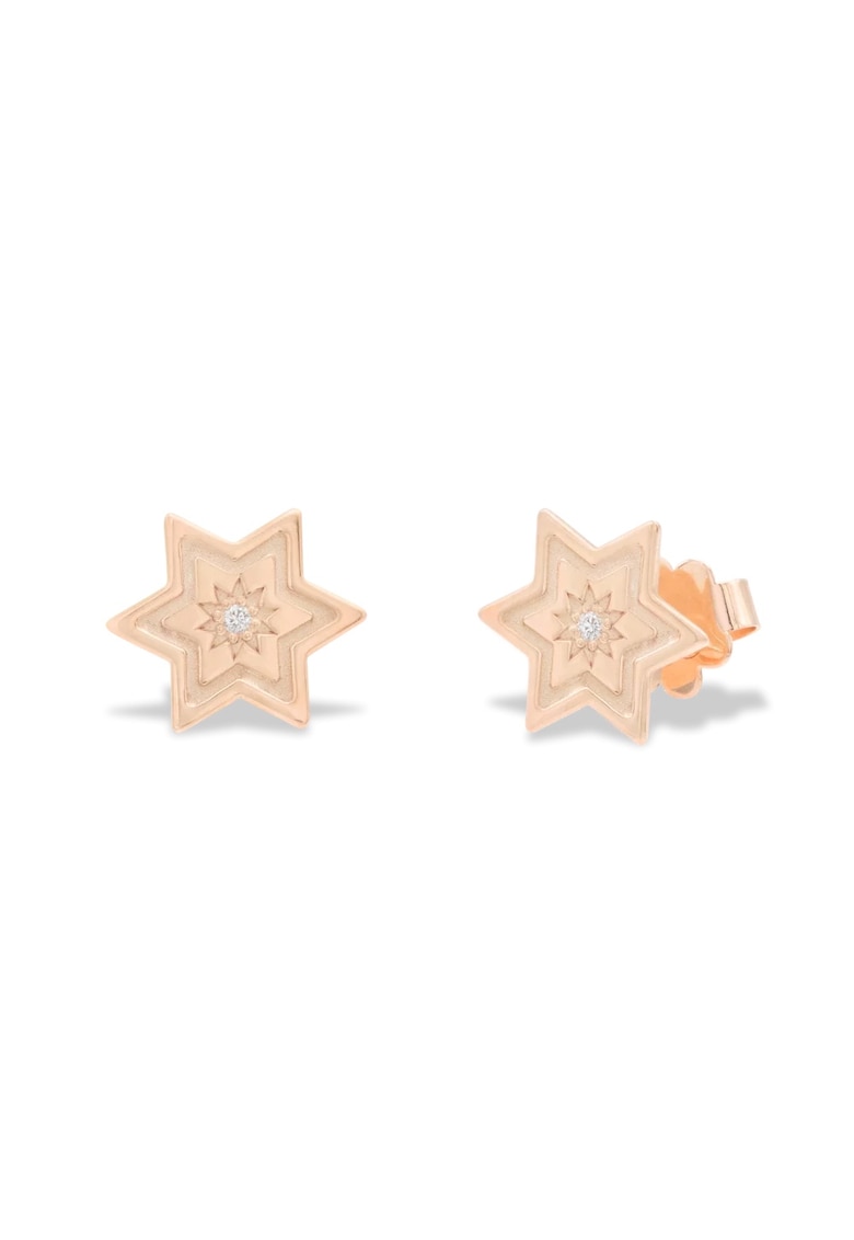 Cercei cu diamante naturale INTERSTELLAR - aur 14K