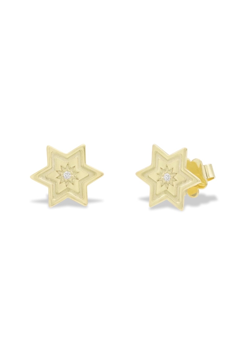 Cercei cu diamante naturale INTERSTELLAR - aur 14K