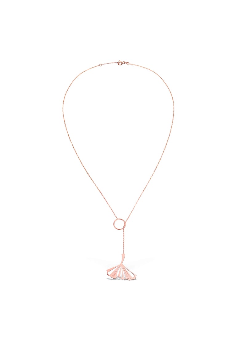 Colier lung PAGODA LEAF - aur 14K - Roz