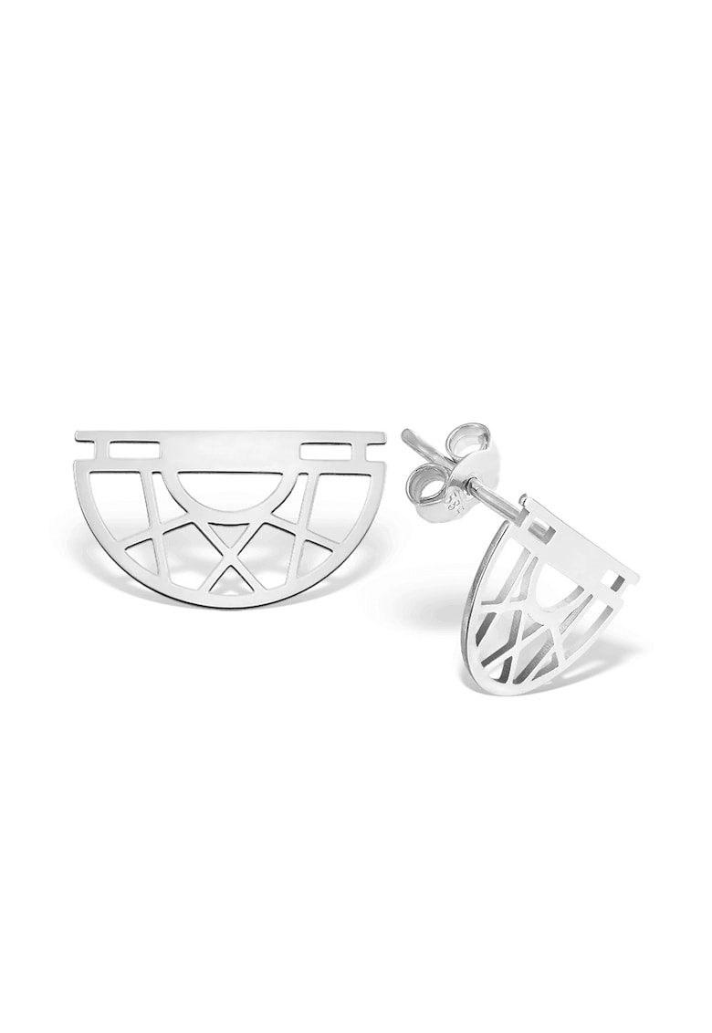 Cercei HALF MOON - aur alb 14K