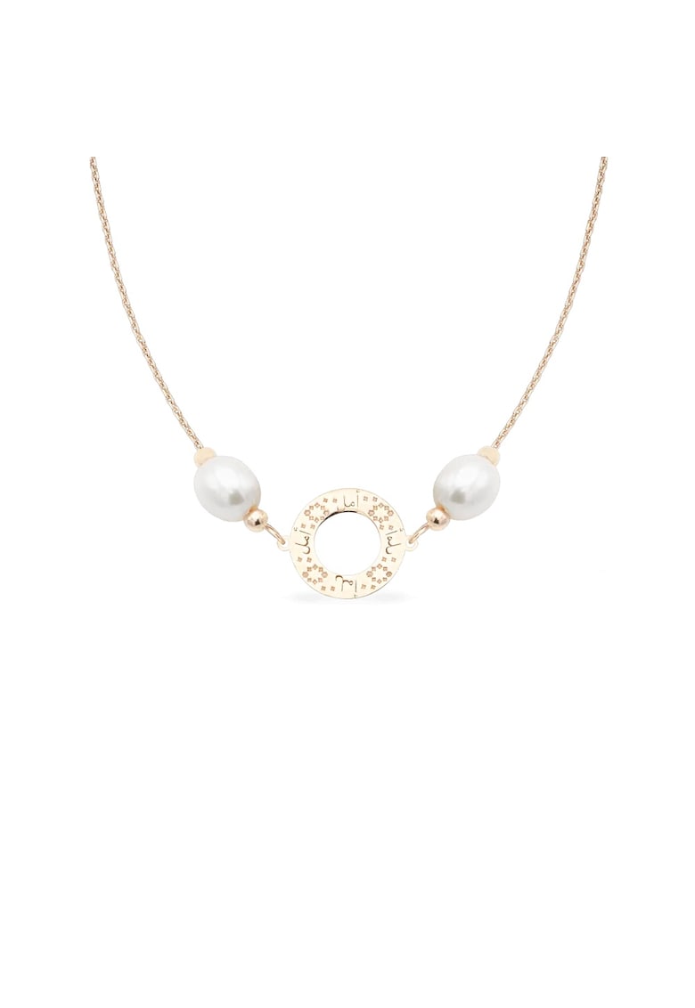 Colier la baza gatului PERSIAN NIGHTS cu perle veritabile de cultura - aur 14K - Roz