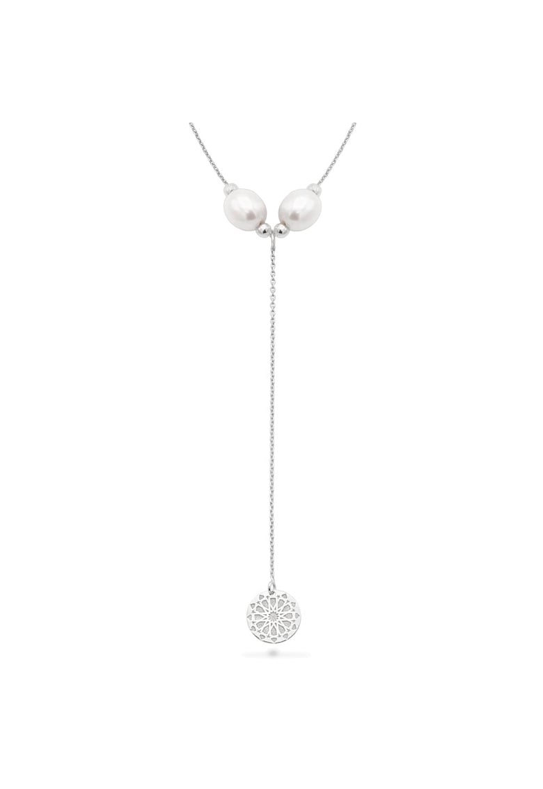 Colier lung cu perle de cultura DESERT WIND - aur 14K - Alb