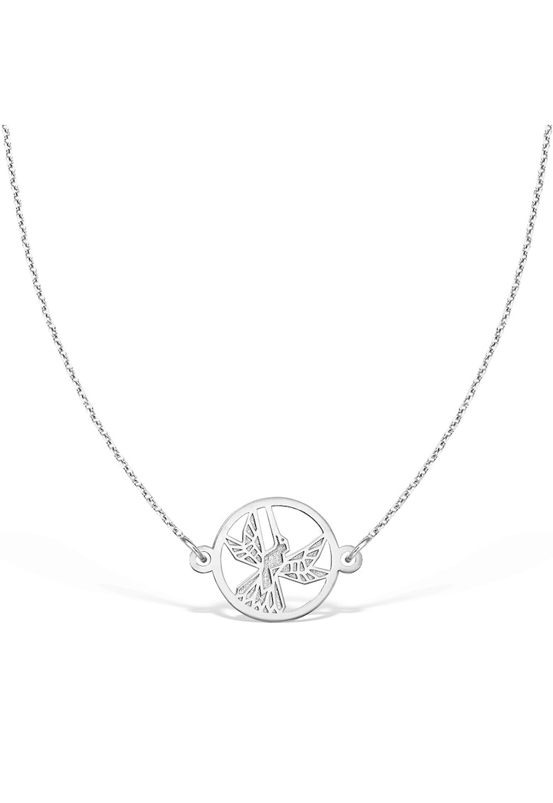 Colier la baza gatului COLIBRI - aur 14K - Alb
