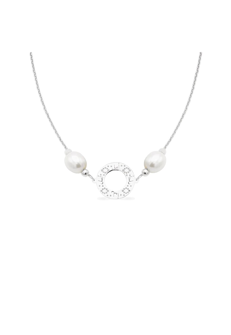 Colier la baza gatului PERSIAN NIGHTS cu perle veritabile de cultura - aur 14K - Alb