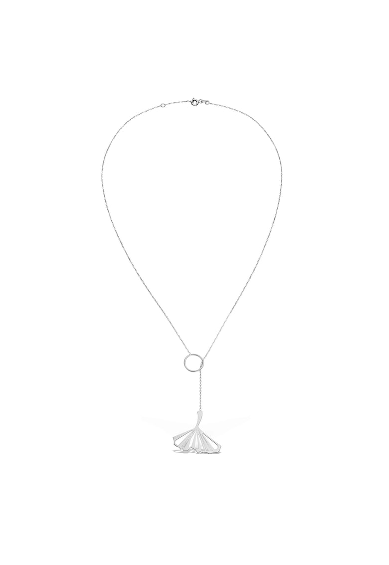 Colier lung PAGODA LEAF - aur 14K - Alb