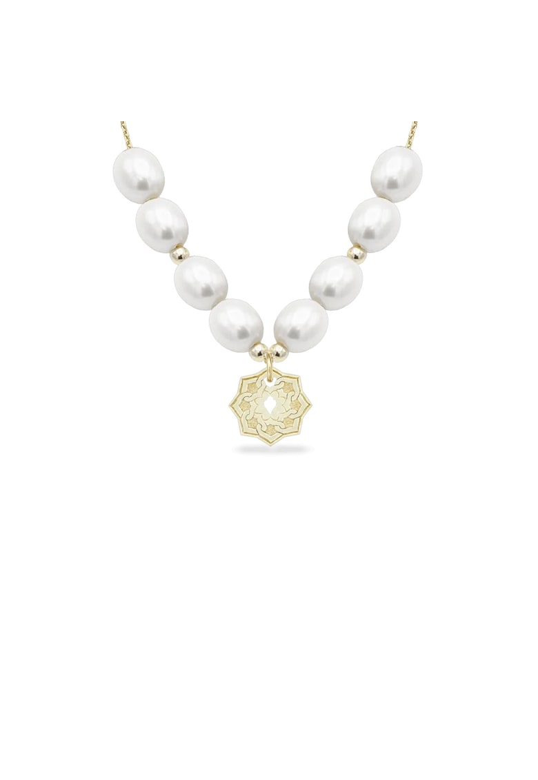 Colier cu perle veritabile de cultura SILK DOME - aur 14K - Galben