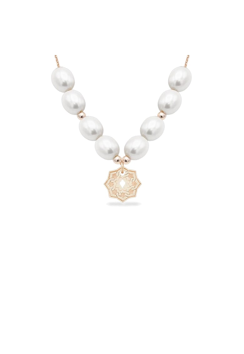Colier cu perle veritabile de cultura SILK DOME - aur 14K - Roz