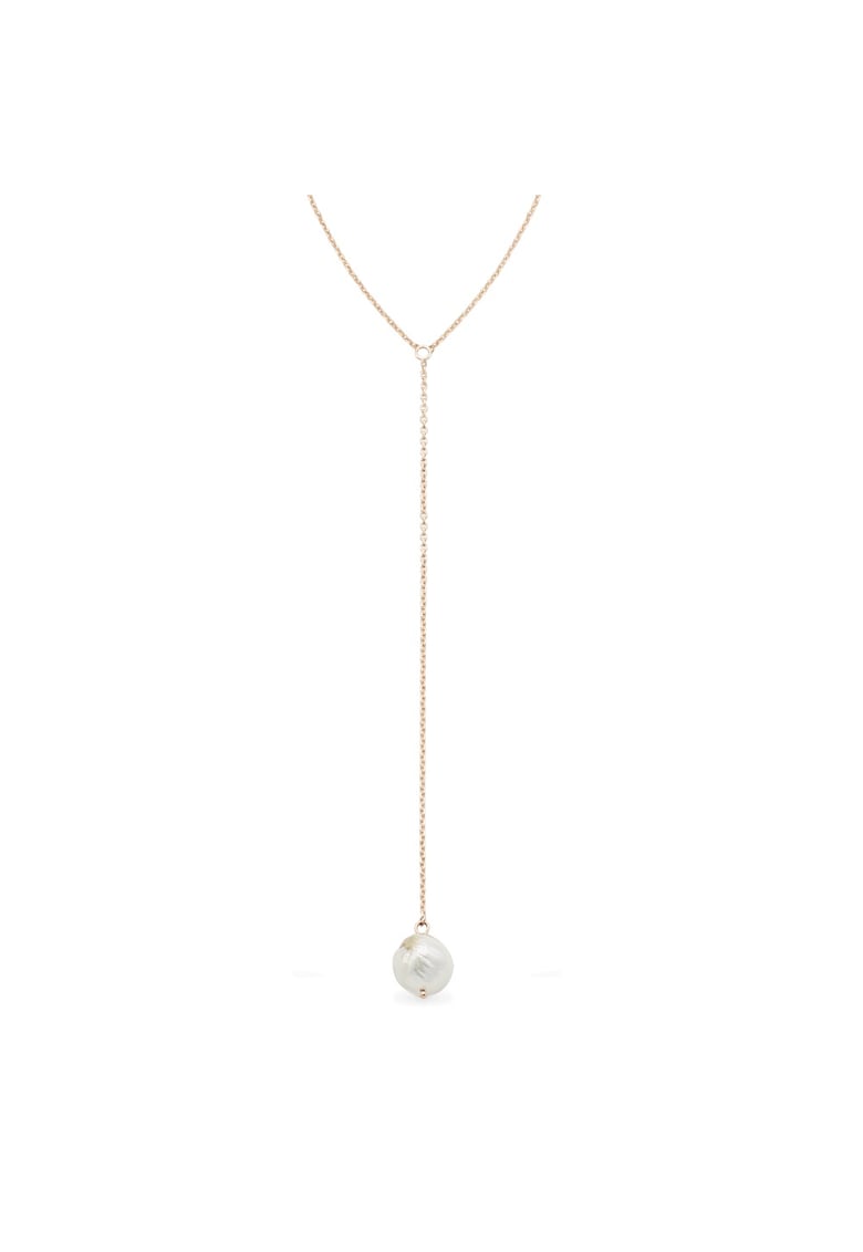 Colier lung Orient Touch cu perla baroque - aur 14k - Roz