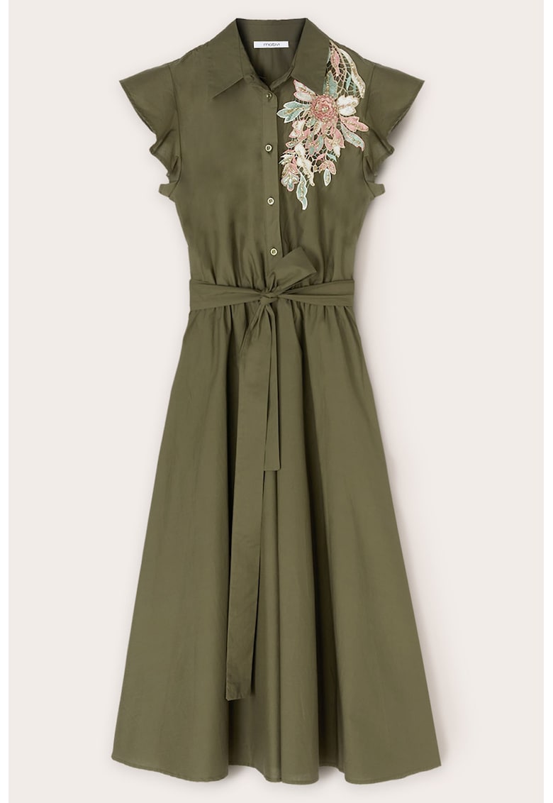 Rochie-camasa midi cu broderie