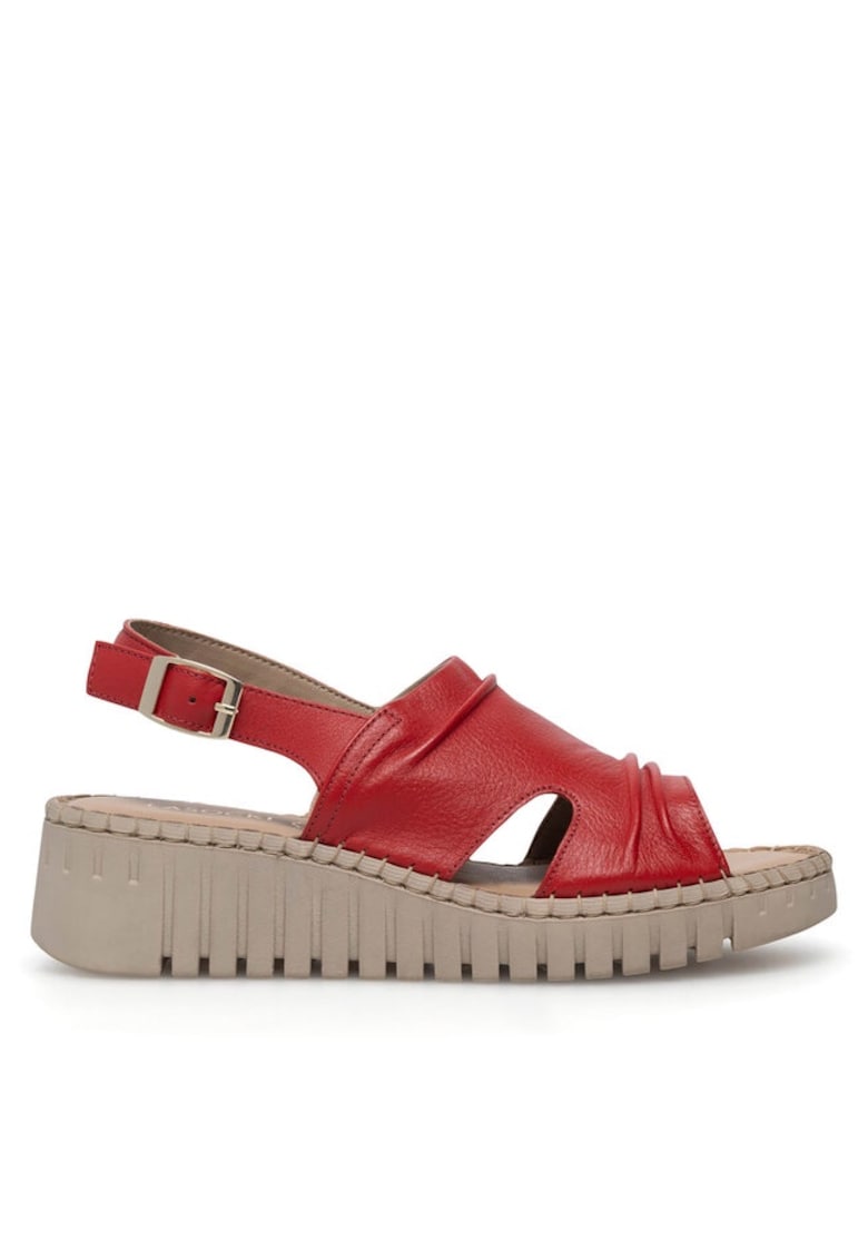 Sandale dama - Piele naturala - Rosu - Rosu