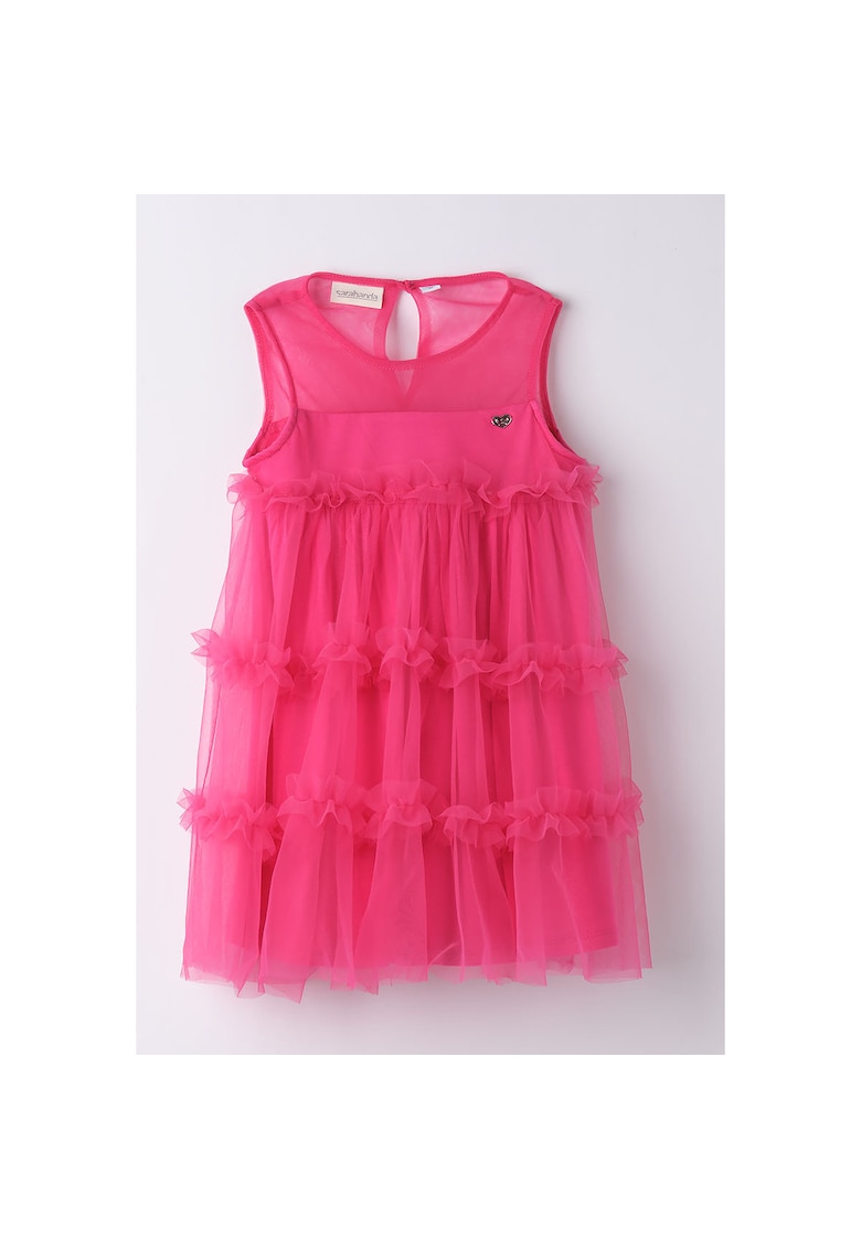 Rochie eleganta cu tull pentru fete - 0.8335 - Fucsia/Roz