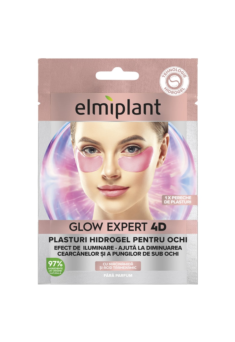 Plasturi hidrogel pentru ochi -  Glow Expert 4D cu Niacinamida - 1 pereche