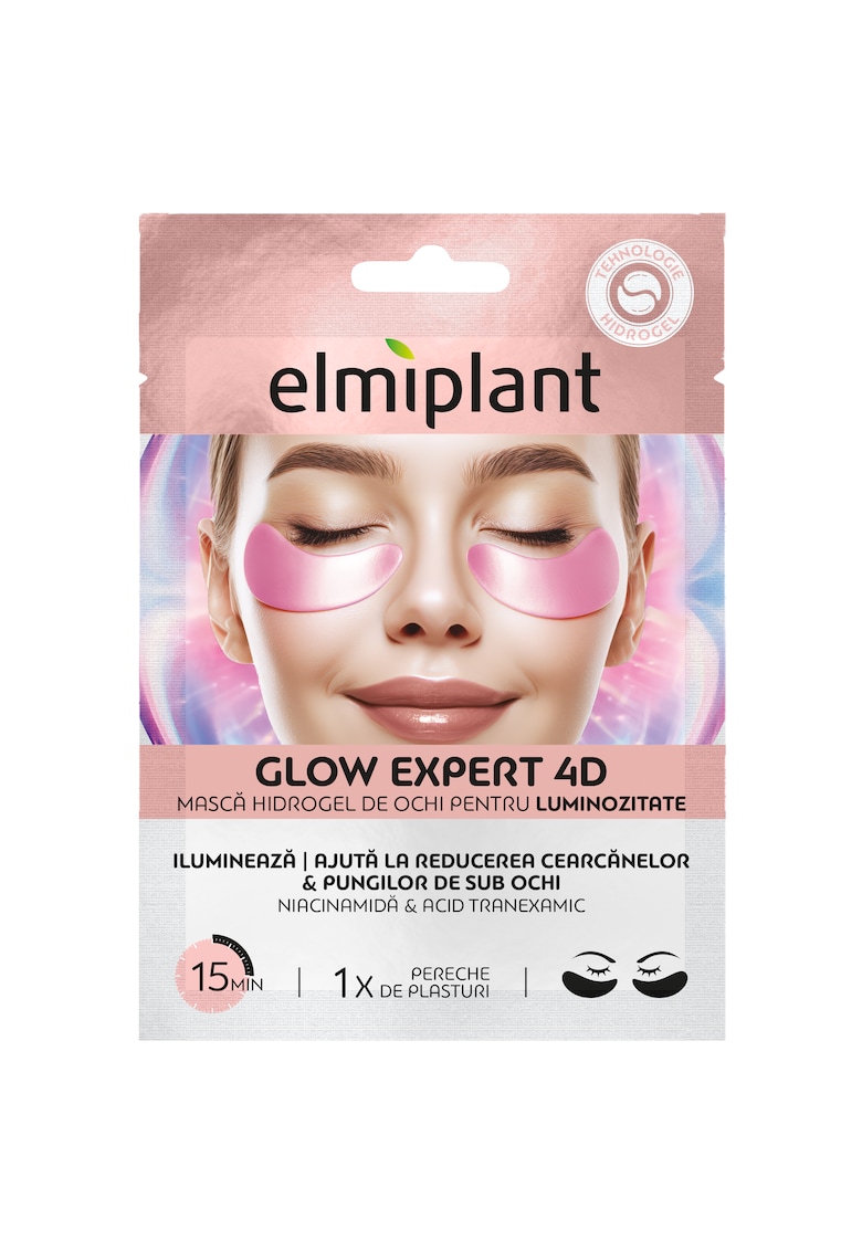 Plasturi hidrogel pentru ochi - Glow Expert 4D cu Niacinamida - 1 pereche