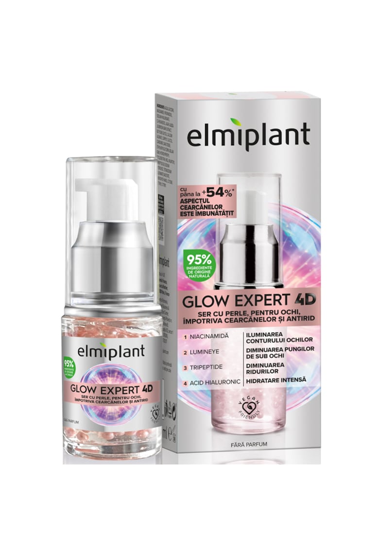 Ser cu perle pentru ochi  Glow Expert 4D impotriva petelor pigmentare - antirid - cu Niacinamida si Bakuchiol - 15 ml Ser cu perle pentru ochi  Glow Expert 4D impotriva petelor pigmentare - antirid - cu Niacinamida si Bakuchiol - 15 ml