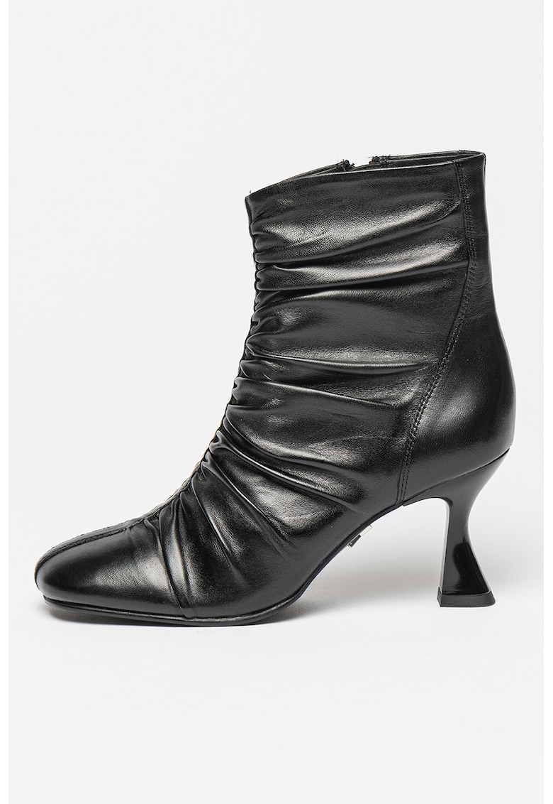 Botine de piele cu aspect texturat