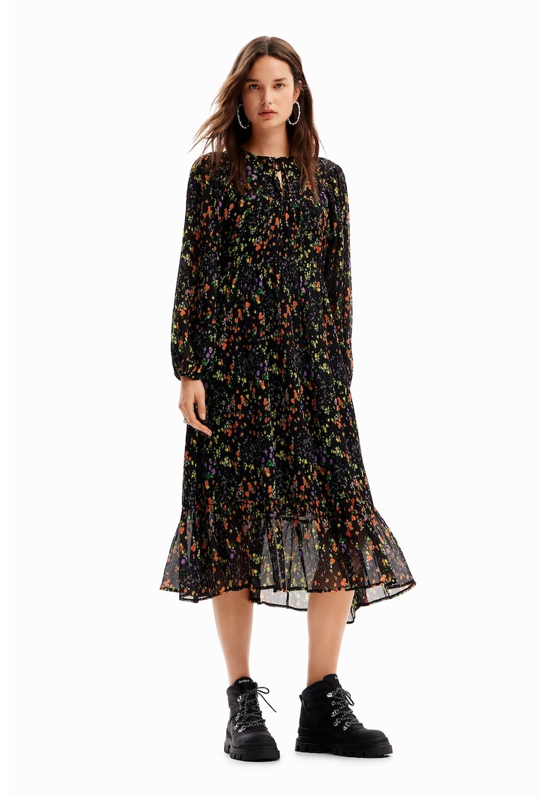 Rochie evazata cu imprimeu floral