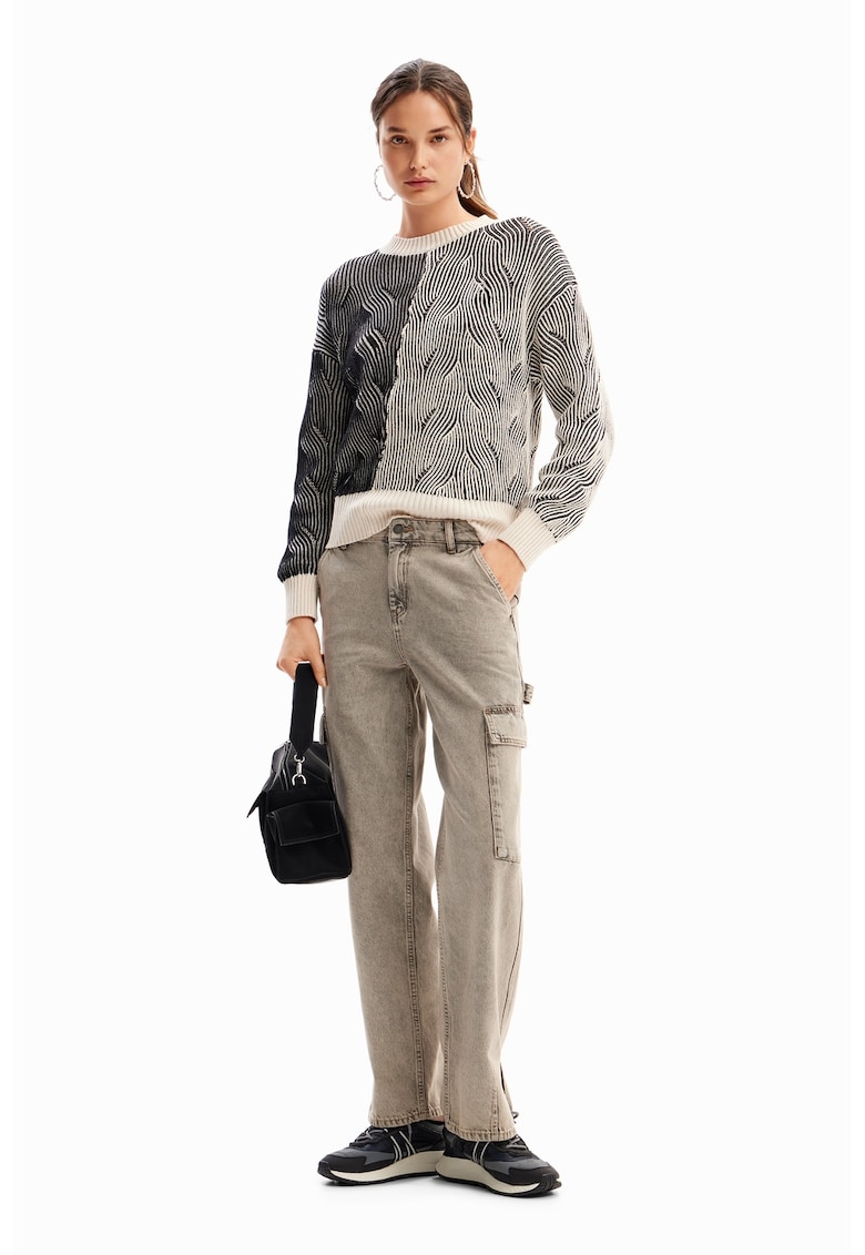 Bluza de trening cu decolteu la baza gatului si maneci cazute Bluza de trening cu decolteu la baza gatului si maneci cazute