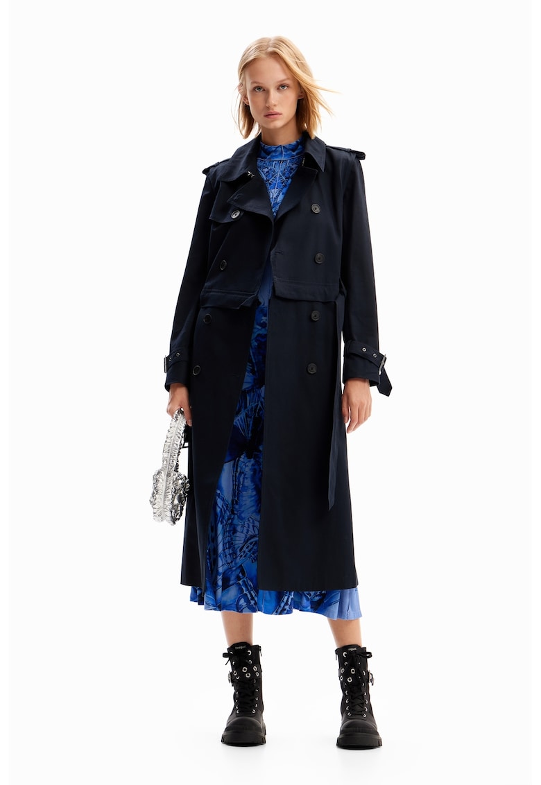 Trenci de bumbac cu doua randuri de nasturi