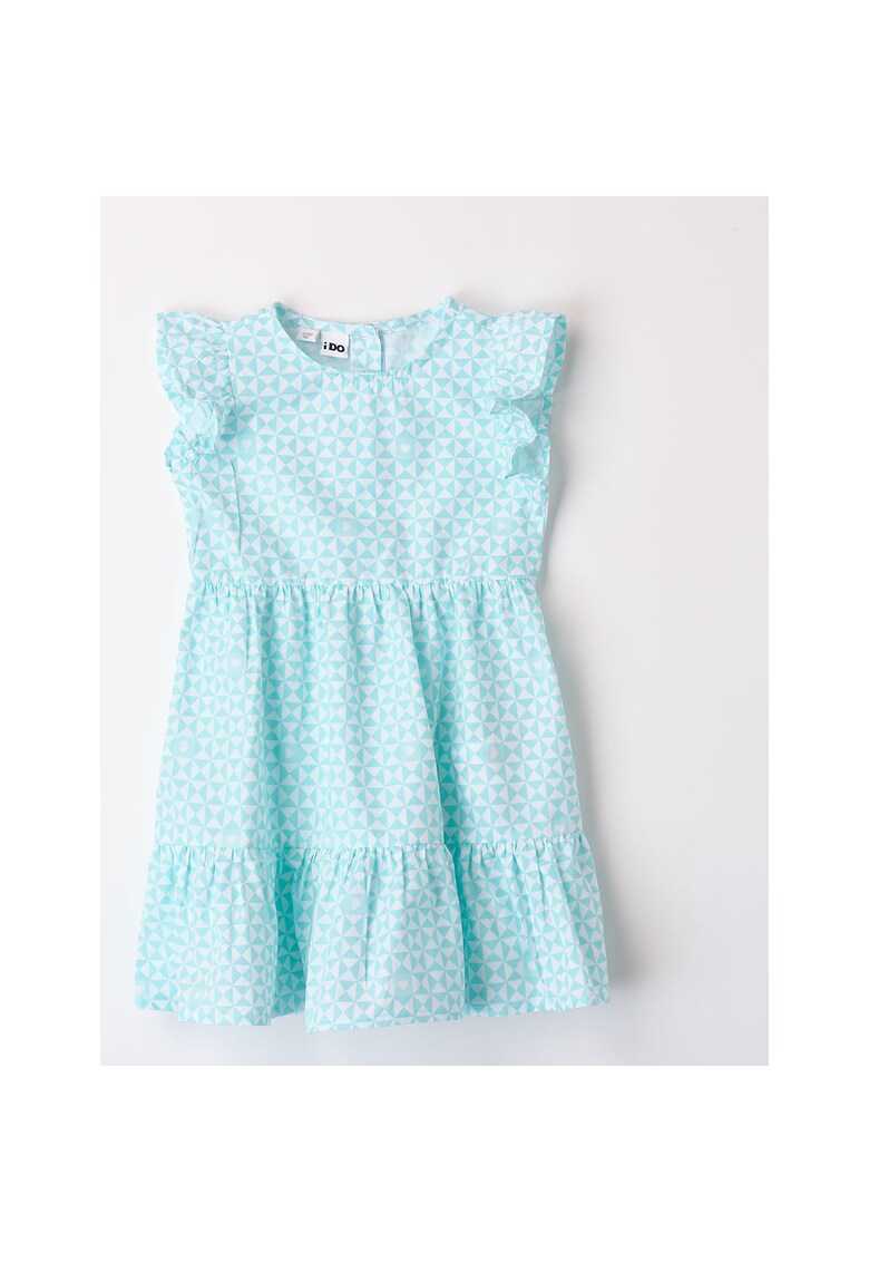 Rochie cu imprimeu floral pentru fete - 4.8758 - Multicolor - Alb/Aqua