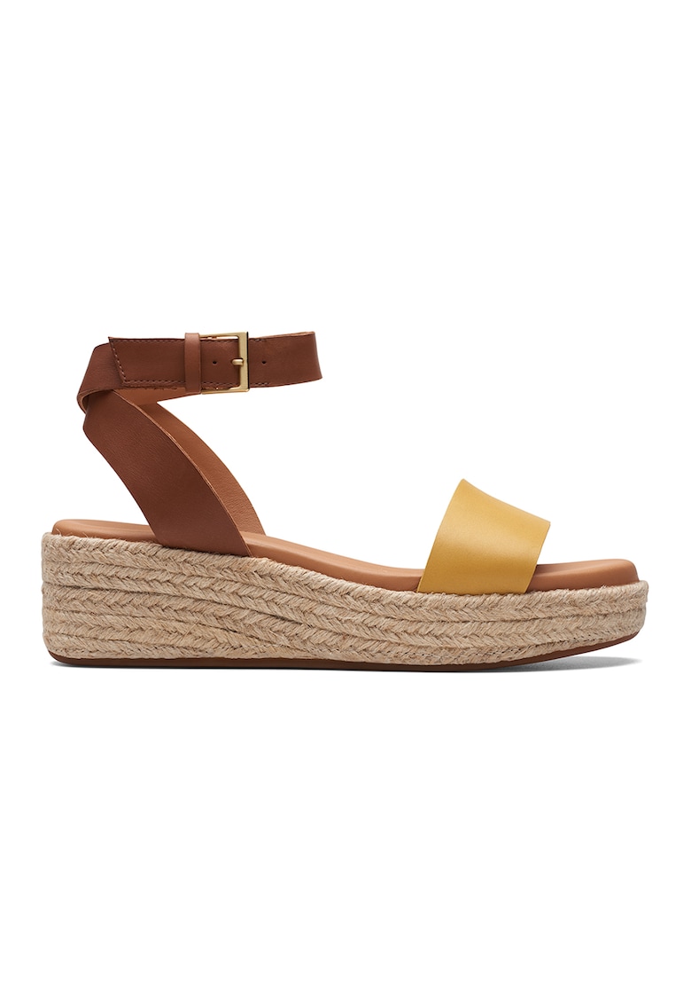 Sandale din piele cu talpa wedge