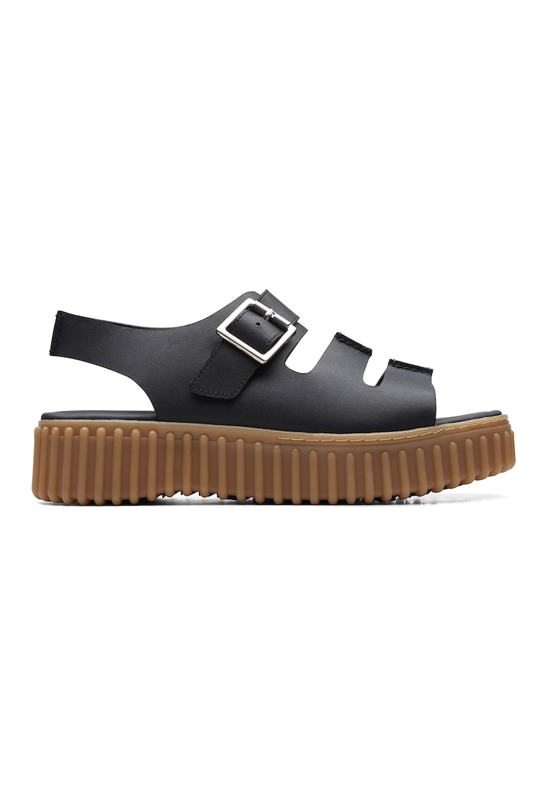 Sandale din piele cu talpa flatform