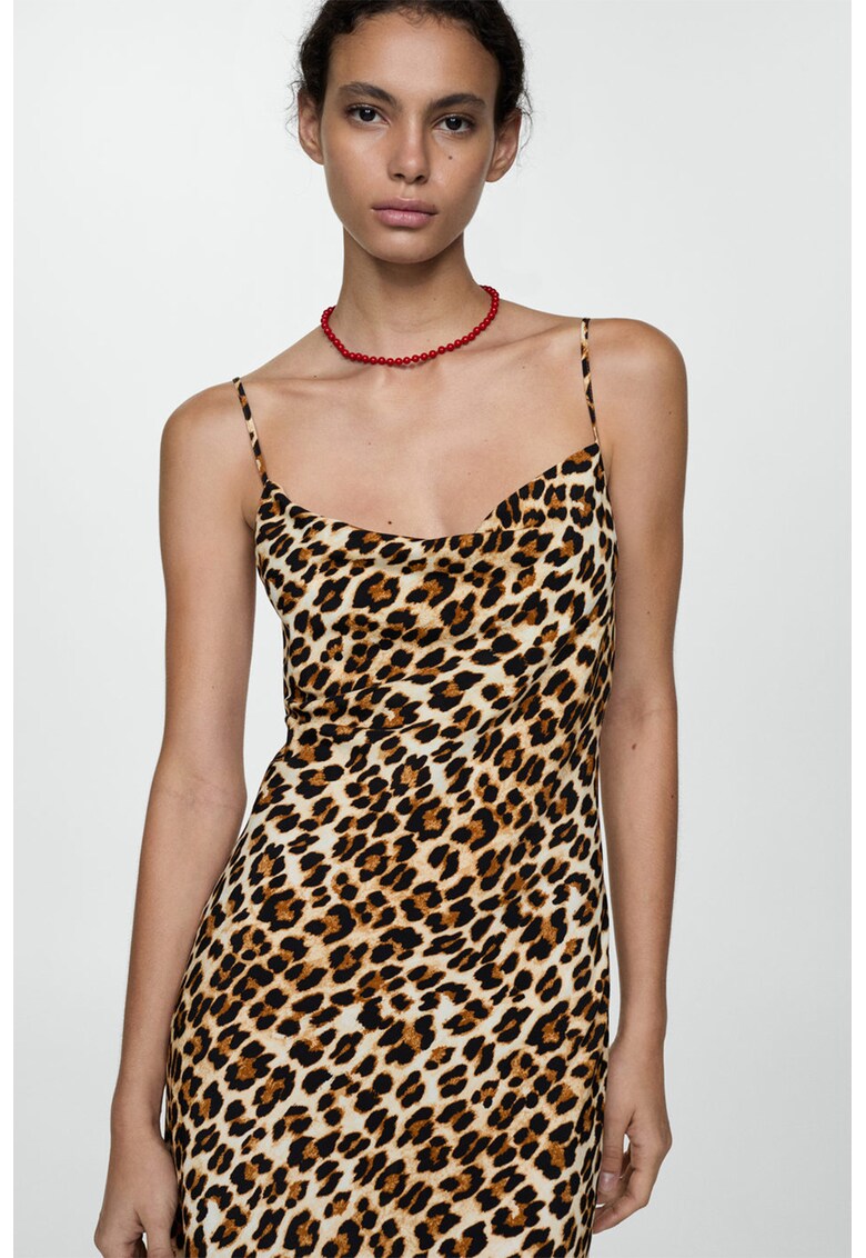 Rochie midi cu animal print Kendal