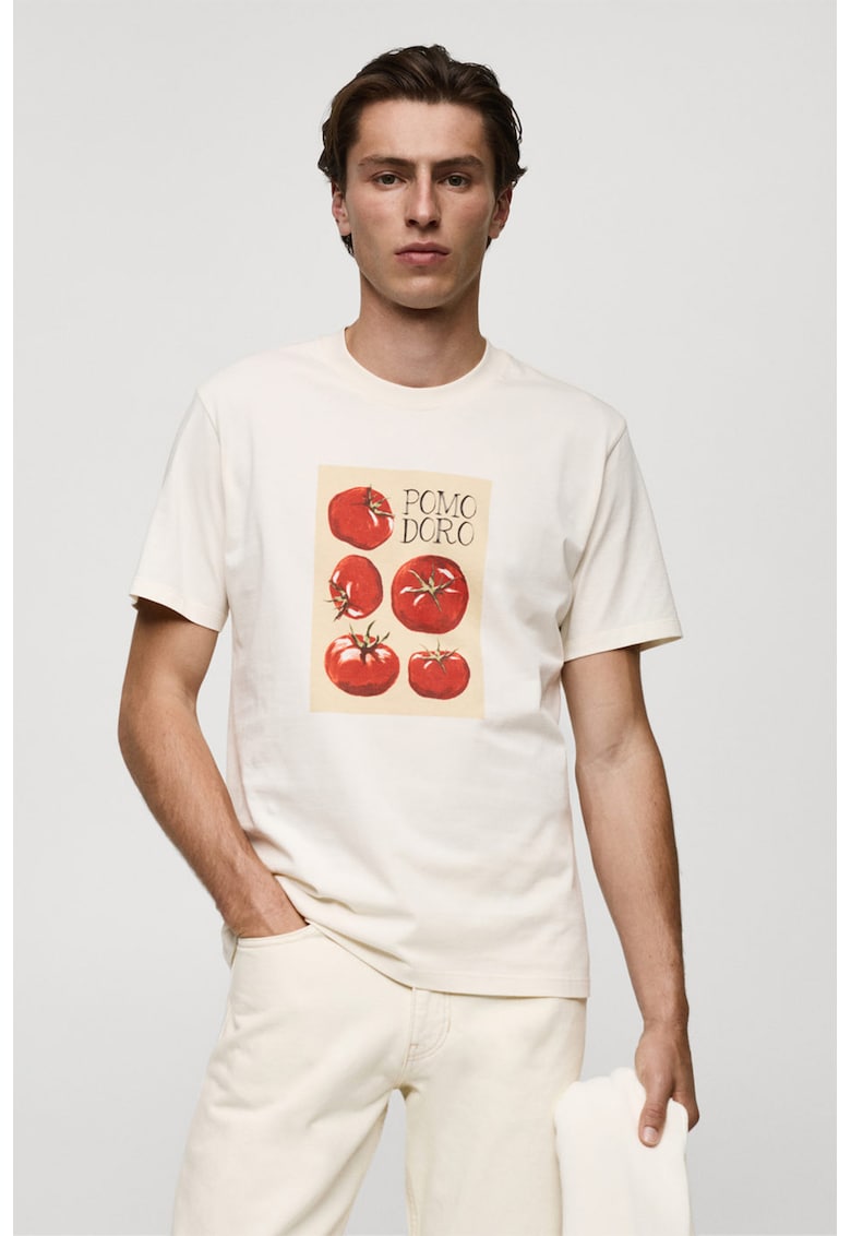 Tricou din bumbac cu imprimeu grafic Pomodoro