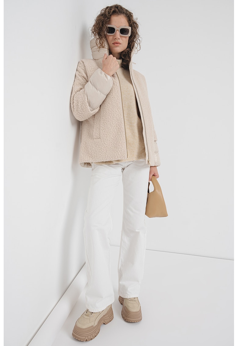 Geaca cu guler inalt - Bej deschis