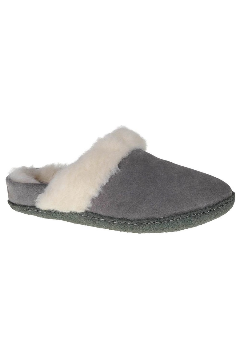 Papuci dama Nakiska Slide II - Piele naturala - Gri/Alb - Alb/Gri