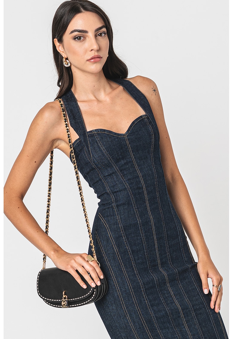 Rochie midi de denim - fara maneci