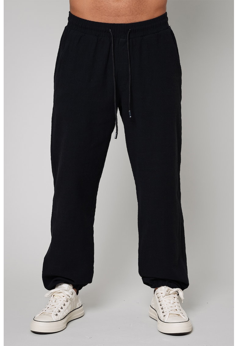 Pantaloni jogger uni de bumbac