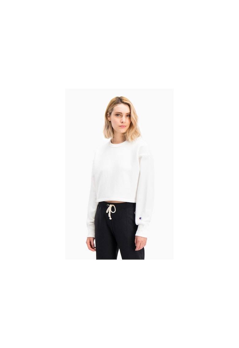 Pulover hanorac Crewneck Hanorac Alb Bumbac -