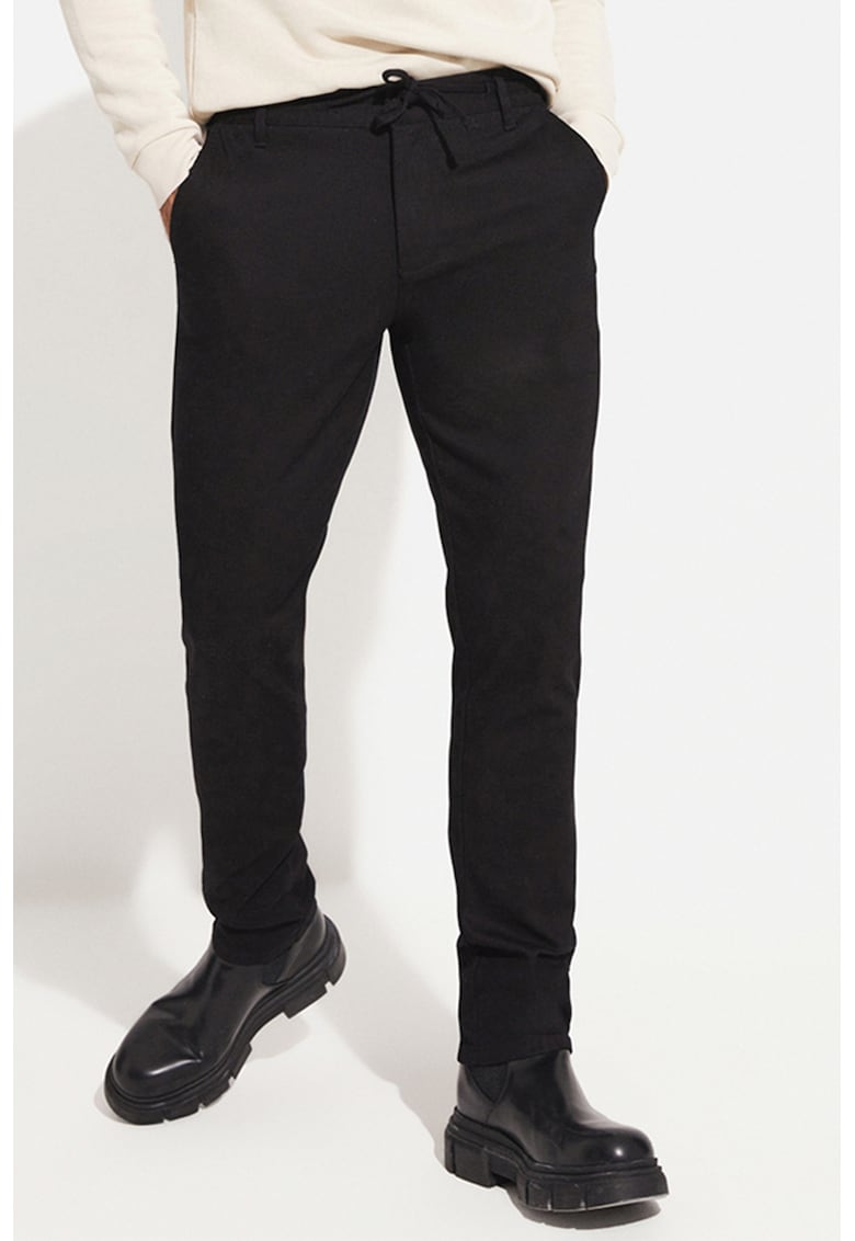 Pantaloni slim fit din amestec de bumbac