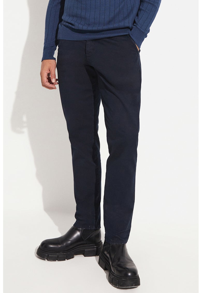 Pantaloni slim fit din amestec de bumbac