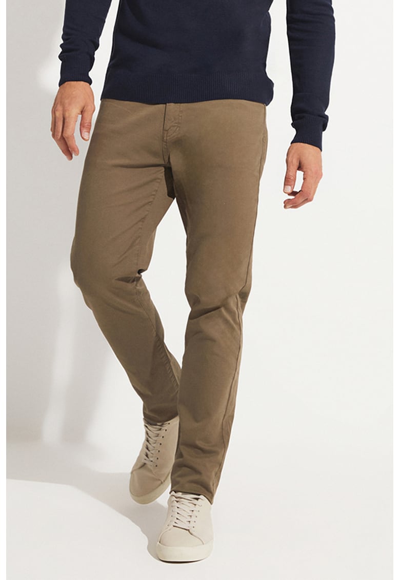 Pantaloni slim fit din amestec de bumbac