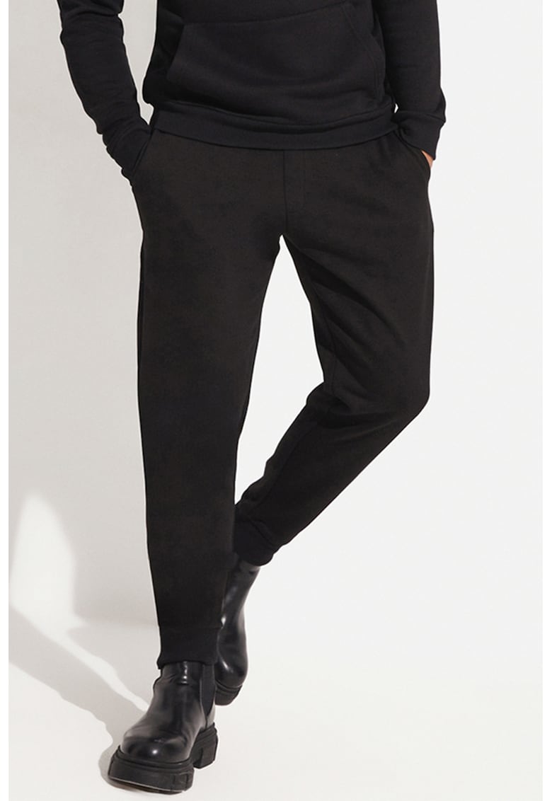 Pantaloni de trening din amestec de bumbac cu snur