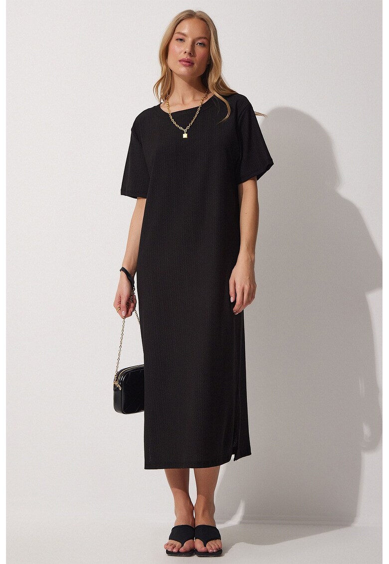 Rochie midi lejera cu slituri laterale