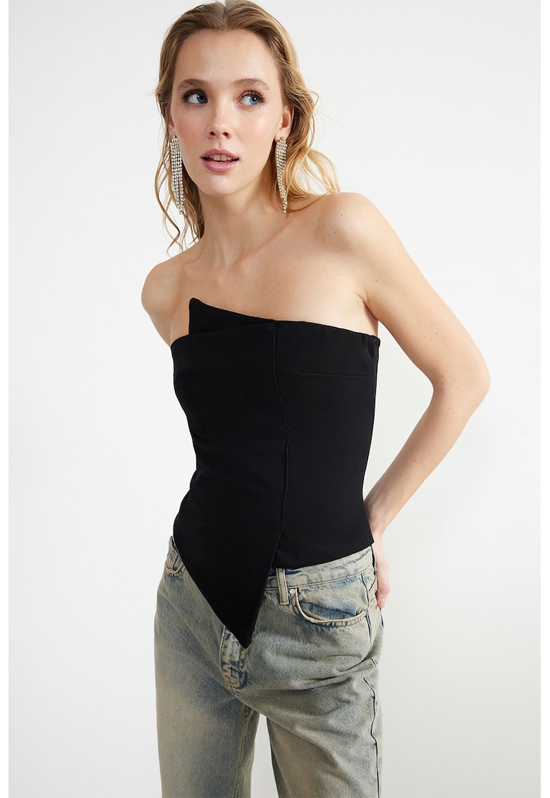 Bluza asimetrica fara maneci