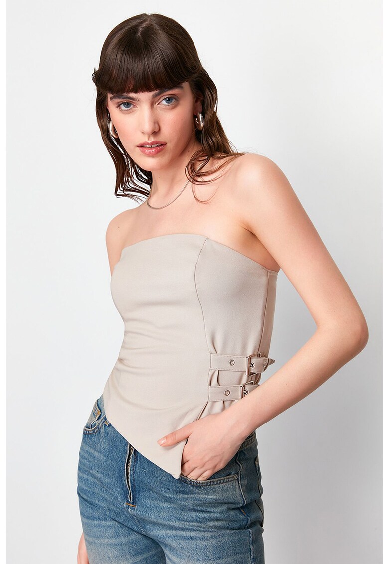 Bluza fara maneci cu terminatie asimetrica
