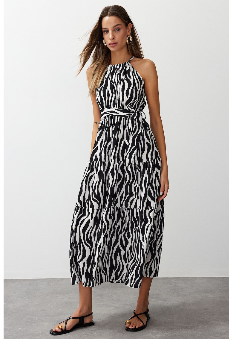 Rochie midi cu animal print