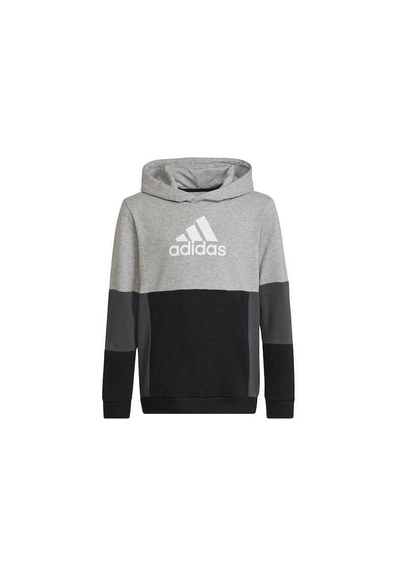 Hanorac colourblock hoodie jr HN8563 negru-gri bumbac - Negru/Gri