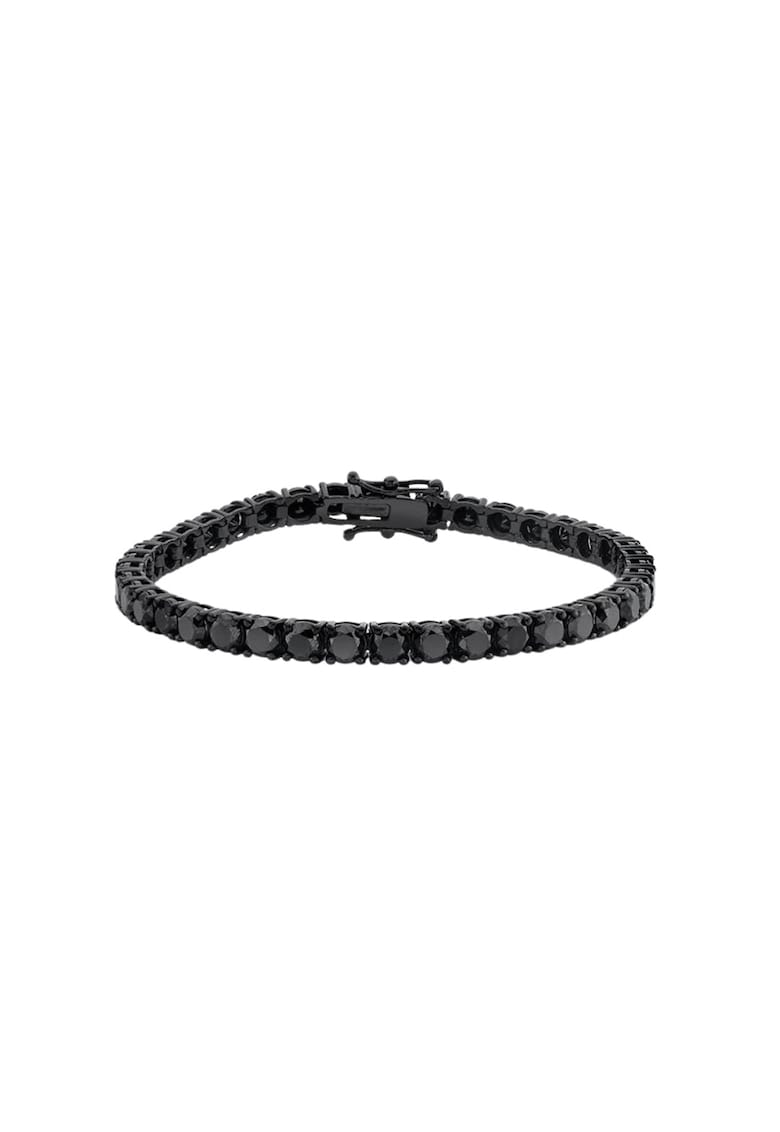 Bratara Tennis Argint - 4mm - pentru barbati - - Negru carbon