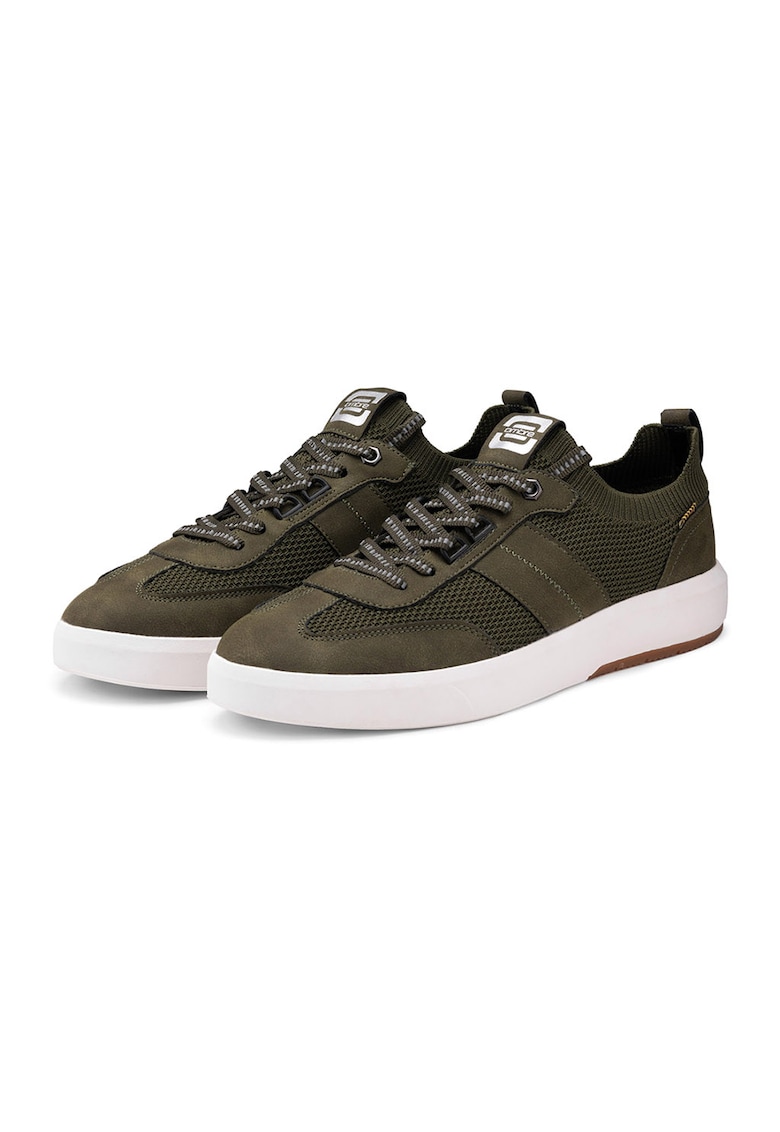 Ombre Pantofi sport slip-on din piele ecologica si plasa - Verde