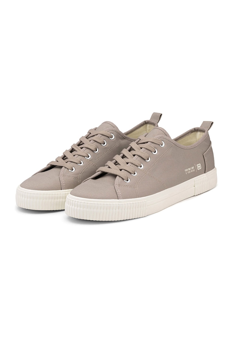 Pantofi sport din material textil cu varf rotund - Grej