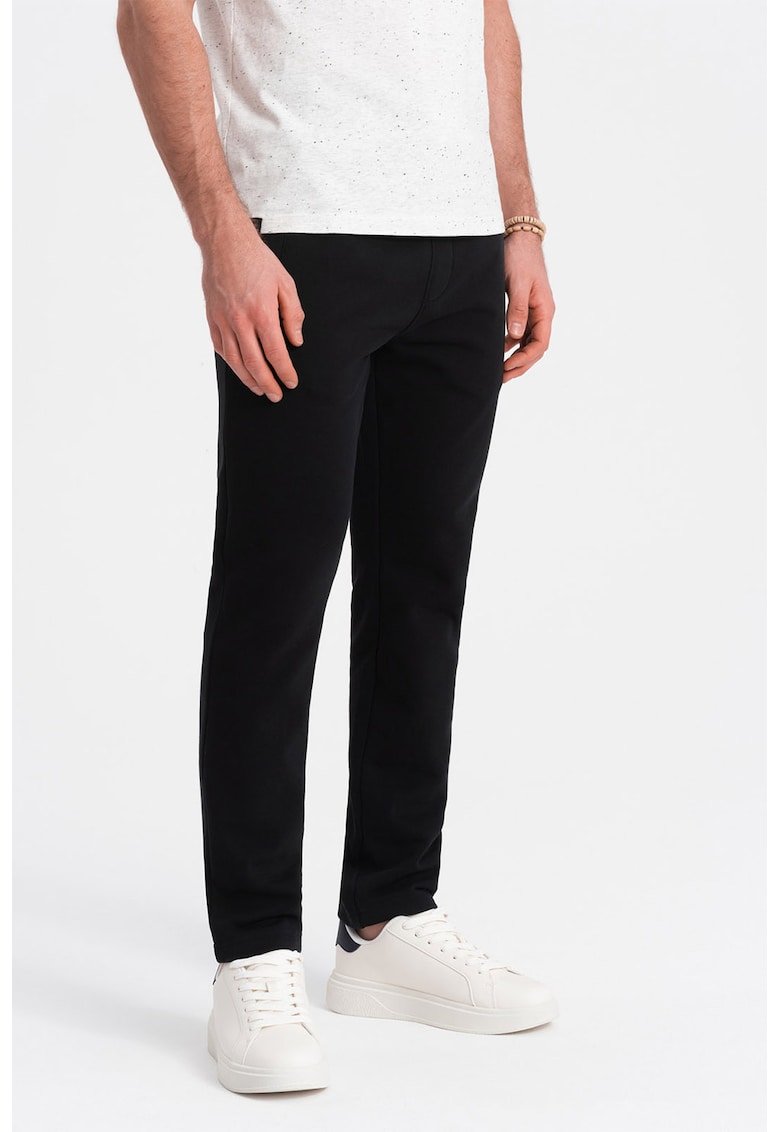 Pantaloni de trening slim fit cu buzunare laterale - Negru