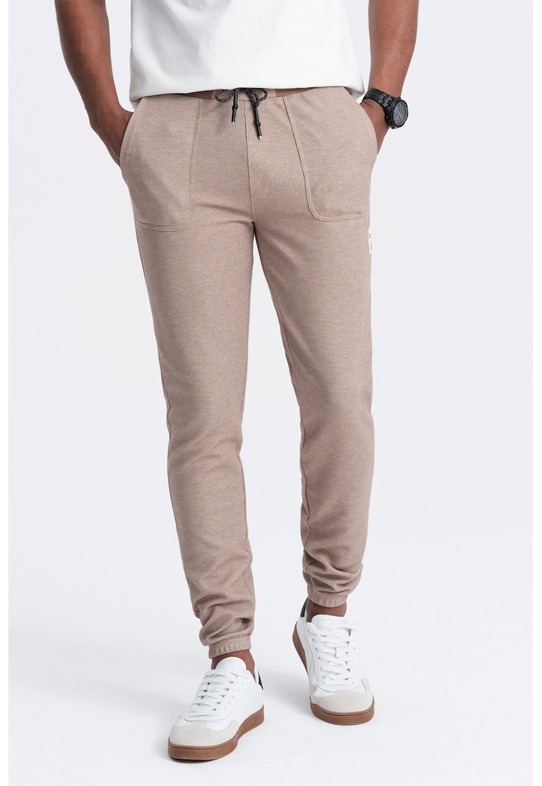 Pantaloni de trening cu talie ajustabila - Maro taupe