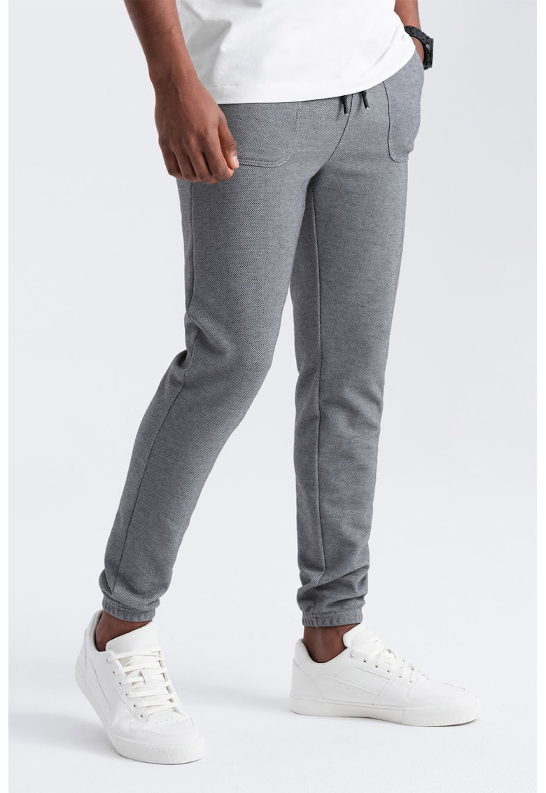 Ombre Pantaloni de trening cu talie ajustabila - Gri inchis