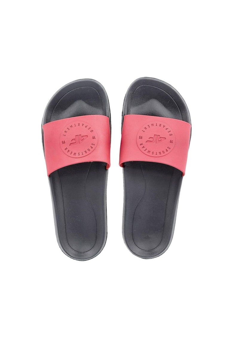 Papuci barbati - Sintetic - Negru/Rosu